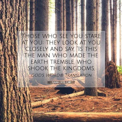 Picture 07 - Isaiah 14:16 GW - Those who see you stare at you; they look at you - Bible Verse Picture