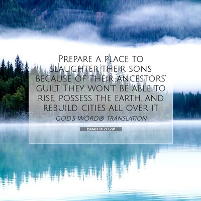 Picture 07 - Isaiah 14:21 GW - Prepare a place to slaughter their sons because - Bible Verse Picture