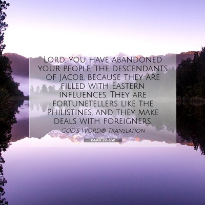 Picture 07 - Isaiah 2:6 GW - Lord, you have abandoned your people, the - Bible Verse Picture