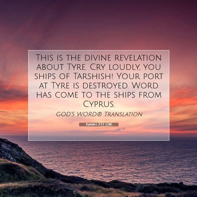 Picture 07 - Isaiah 23:1 GW - This is the divine revelation about Tyre. Cry - Bible Verse Picture