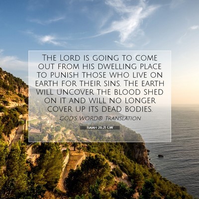 Picture 07 - Isaiah 26:21 GW - The Lord is going to come out from his dwelling - Bible Verse Picture