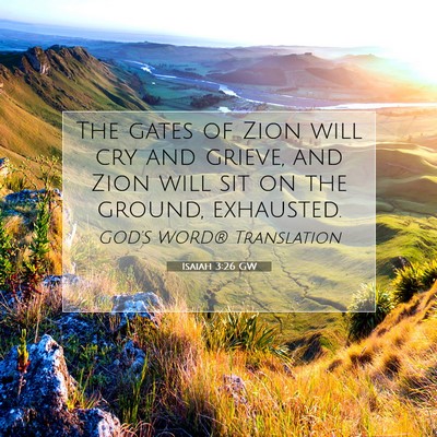 Picture 07 - Isaiah 3:26 GW - The gates of Zion will cry and grieve, and Zion - Bible Verse Picture