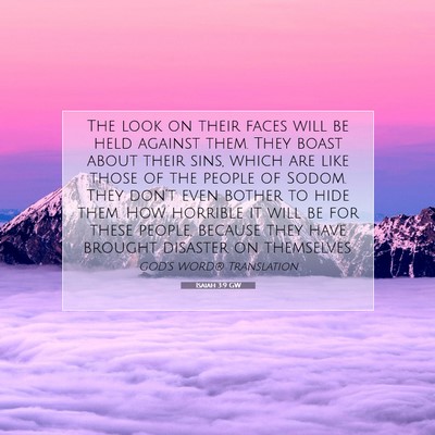 Picture 07 - Isaiah 3:9 GW - The look on their faces will be held against - Bible Verse Picture