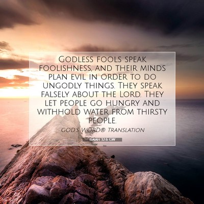 Picture 07 - Isaiah 32:6 GW - Godless fools speak foolishness, and their minds - Bible Verse Picture