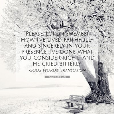 Picture 07 - Isaiah 38:3 GW - “Please, Lord, remember how I’ve lived - Bible Verse Picture