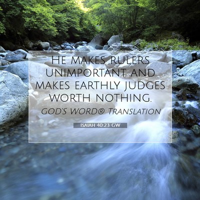 Picture 07 - Isaiah 40:23 GW - He makes rulers unimportant and makes earthly - Bible Verse Picture