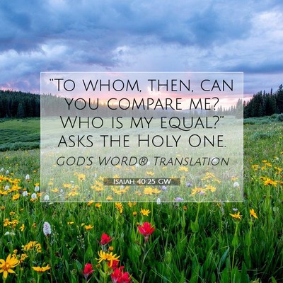 Picture 07 - Isaiah 40:25 GW - “To whom, then, can you compare me? Who is my - Bible Verse Picture