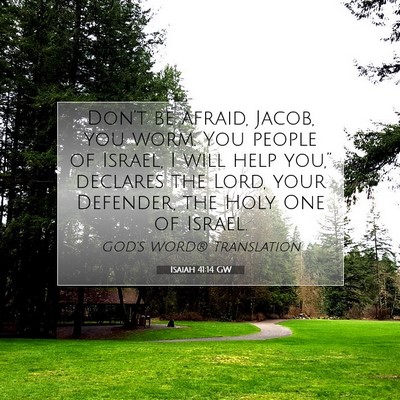 Picture 07 - Isaiah 41:14 GW - Don’t be afraid, Jacob, you worm. You people of - Bible Verse Picture