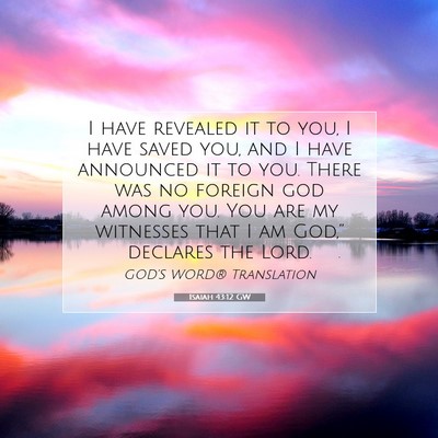 Picture 07 - Isaiah 43:12 GW - I have revealed it to you, I have saved you, and - Bible Verse Picture