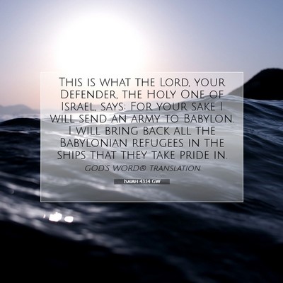 Picture 07 - Isaiah 43:14 GW - This is what the Lord, your Defender, the Holy - Bible Verse Picture