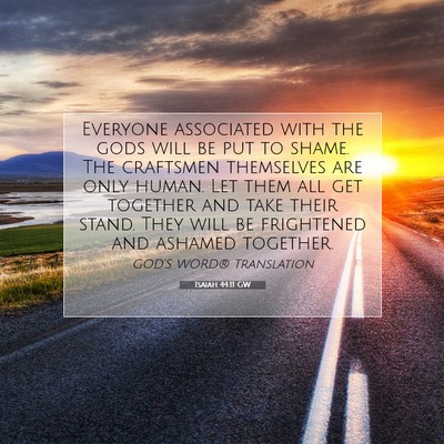 Picture 07 - Isaiah 44:11 GW - Everyone associated with the gods will be put to - Bible Verse Picture
