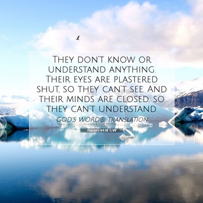 Picture 07 - Isaiah 44:18 GW - They don’t know or understand anything. Their - Bible Verse Picture