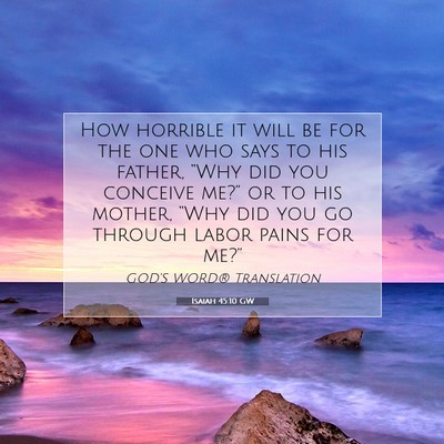 Picture 07 - Isaiah 45:10 GW - How horrible it will be for the one who says to - Bible Verse Picture