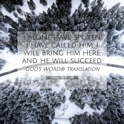 Picture 07 - Isaiah 48:15 GW - I alone have spoken. I have called him. I will - Bible Verse Picture