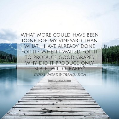 Picture 07 - Isaiah 5:4 GW - What more could have been done for my vineyard - Bible Verse Picture