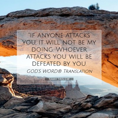 Picture 07 - Isaiah 54:15 GW - “If anyone attacks you, it will not be my - Bible Verse Picture