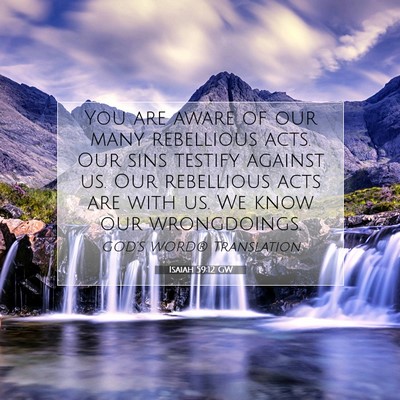 Picture 07 - Isaiah 59:12 GW - You are aware of our many rebellious acts. Our - Bible Verse Picture
