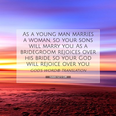 Picture 07 - Isaiah 62:5 GW - As a young man marries a woman, so your sons will - Bible Verse Picture