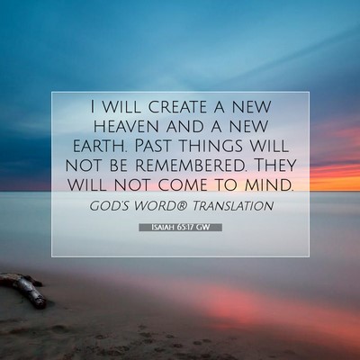 Picture 07 - Isaiah 65:17 GW - I will create a new heaven and a new earth. Past - Bible Verse Picture