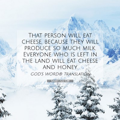 Picture 07 - Isaiah 7:22 GW - That person will eat cheese, because they will - Bible Verse Picture