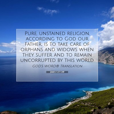 Picture 07 - James 1:27 GW - Pure, unstained religion, according to God our - Bible Verse Picture