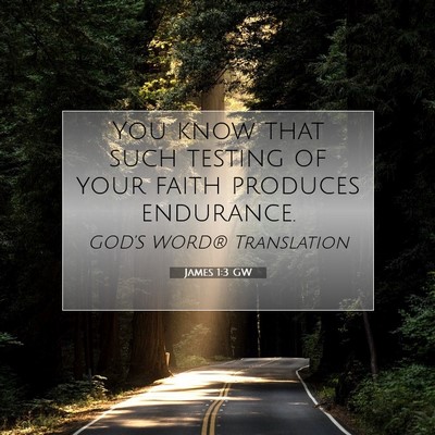 Picture 07 - James 1:3 GW - You know that such testing of your faith produces - Bible Verse Picture