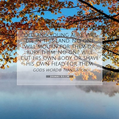 Picture 07 - Jeremiah 16:6 GW - “Old and young alike will die in this land. No - Bible Verse Picture