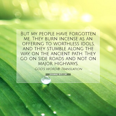 Picture 07 - Jeremiah 18:15 GW - But my people have forgotten me. They burn - Bible Verse Picture
