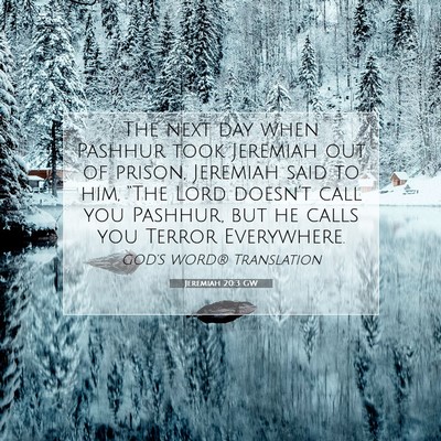 Picture 07 - Jeremiah 20:3 GW - The next day when Pashhur took Jeremiah out of - Bible Verse Picture