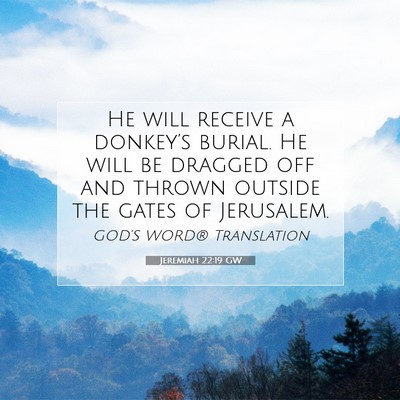 Picture 07 - Jeremiah 22:19 GW - He will receive a donkey’s burial. He will be - Bible Verse Picture