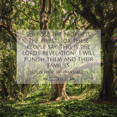 Picture 07 - Jeremiah 23:34 GW - Suppose the prophets, the priests, or these - Bible Verse Picture
