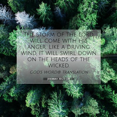 Picture 07 - Jeremiah 30:23 GW - The storm of the Lord will come with his anger. - Bible Verse Picture