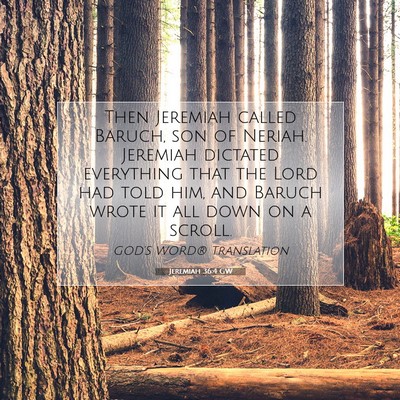Picture 07 - Jeremiah 36:4 GW - Then Jeremiah called Baruch, son of Neriah. - Bible Verse Picture