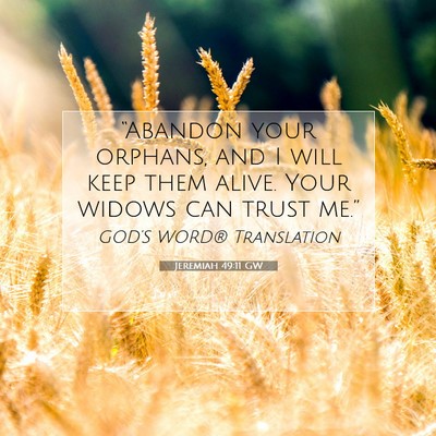 Picture 07 - Jeremiah 49:11 GW - “Abandon your orphans, and I will keep them - Bible Verse Picture