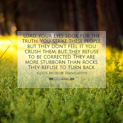 Picture 07 - Jeremiah 5:3 GW - Lord, your eyes look for the truth. You strike - Bible Verse Picture
