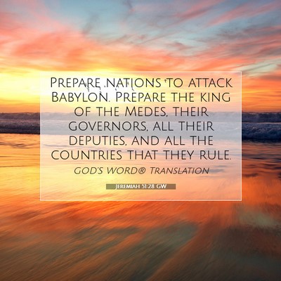 Picture 07 - Jeremiah 51:28 GW - Prepare nations to attack Babylon. Prepare the - Bible Verse Picture