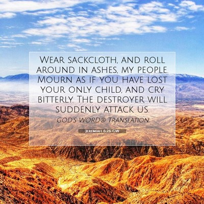 Picture 07 - Jeremiah 6:26 GW - Wear sackcloth, and roll around in ashes, my - Bible Verse Picture