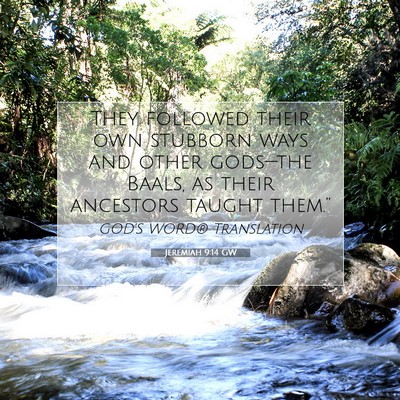 Picture 07 - Jeremiah 9:14 GW - They followed their own stubborn ways and other - Bible Verse Picture