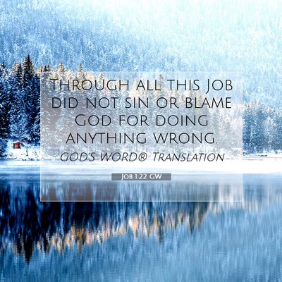 Picture 07 - Job 1:22 GW - Through all this Job did not sin or blame God for - Bible Verse Picture