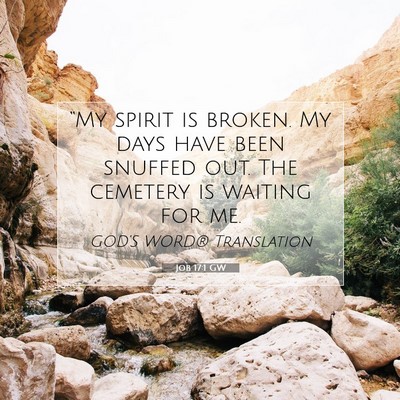 Picture 07 - Job 17:1 GW - “My spirit is broken. My days have been snuffed - Bible Verse Picture