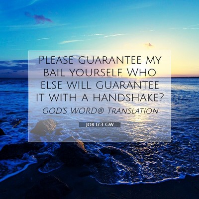 Picture 07 - Job 17:3 GW - Please guarantee my bail yourself. Who else will - Bible Verse Picture