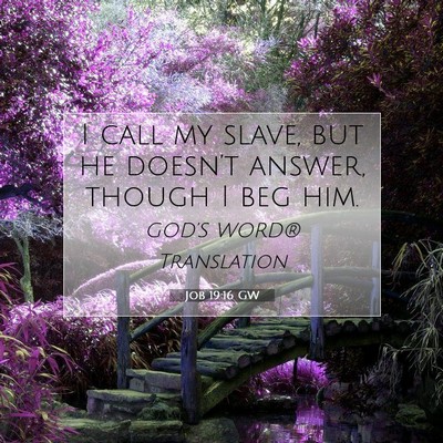 Picture 07 - Job 19:16 GW - I call my slave, but he doesn’t answer, though - Bible Verse Picture