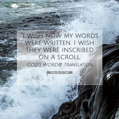 Picture 07 - Job 19:23 GW - “I wish now my words were written. I wish they - Bible Verse Picture