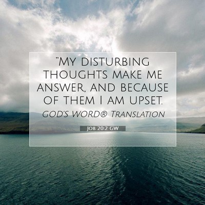 Picture 07 - Job 20:2 GW - “My disturbing thoughts make me answer, and - Bible Verse Picture