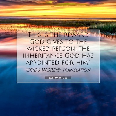 Picture 07 - Job 20:29 GW - This is the reward God gives to the wicked - Bible Verse Picture