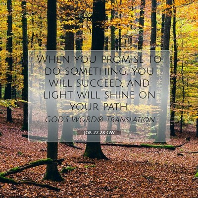 Picture 07 - Job 22:28 GW - When you promise to do something, you will - Bible Verse Picture