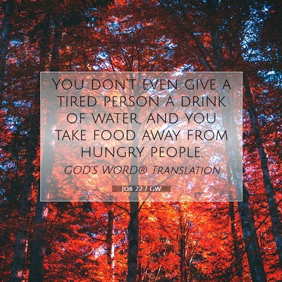 Picture 07 - Job 22:7 GW - You don’t even give a tired person a drink of - Bible Verse Picture