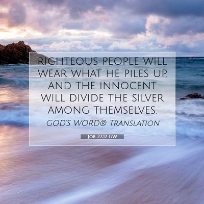 Picture 07 - Job 27:17 GW - righteous people will wear what he piles up, and - Bible Verse Picture