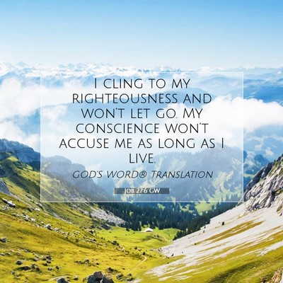 Picture 07 - Job 27:6 GW - I cling to my righteousness and won’t let go. - Bible Verse Picture
