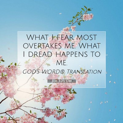 Picture 07 - Job 3:25 GW - What I fear most overtakes me. What I dread - Bible Verse Picture